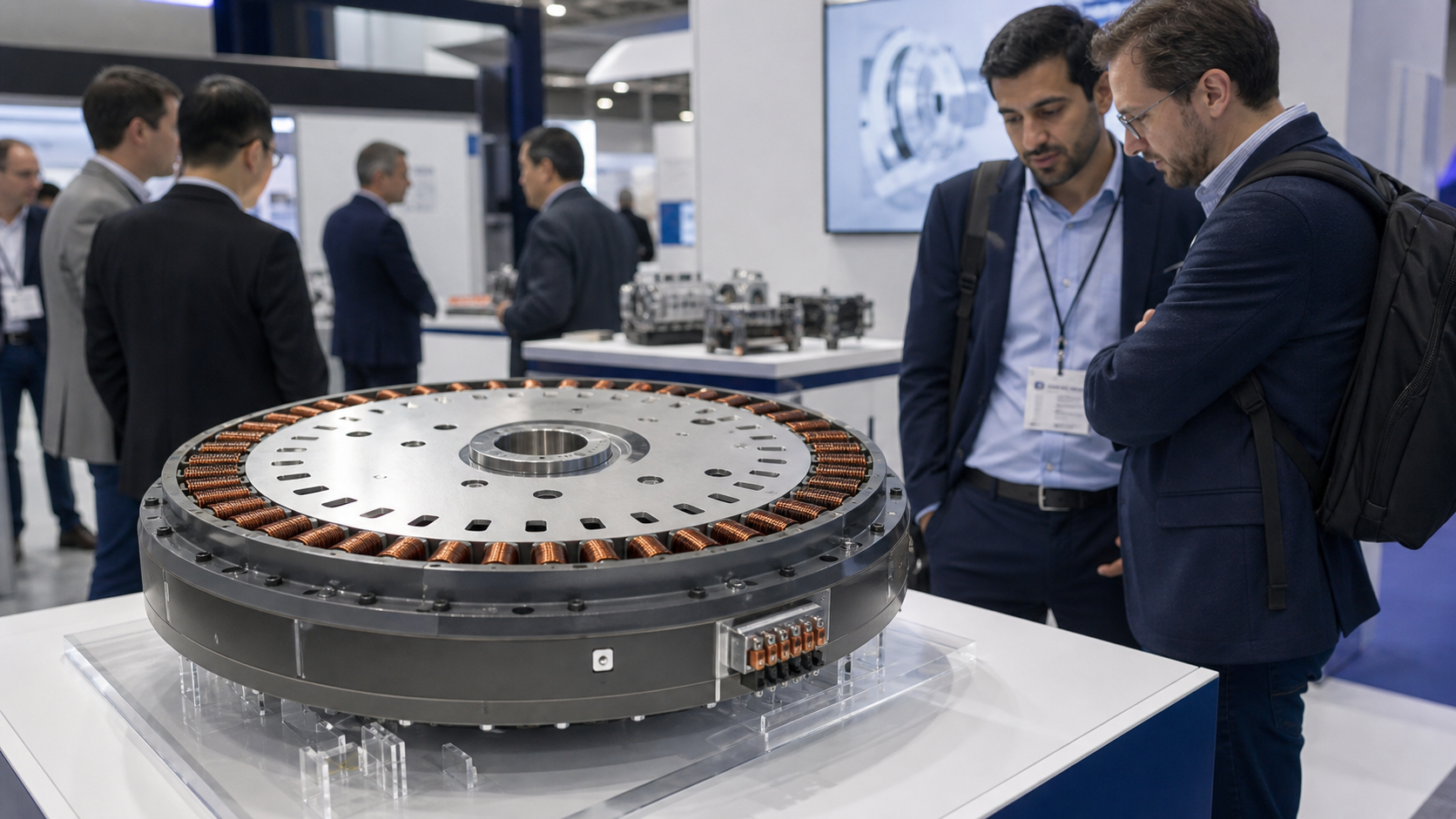 Axial flux motor prototype at a technology showcase